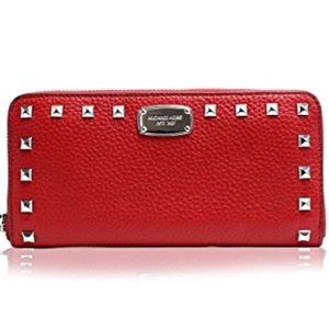 Michael Kors studded Za continental leather wallet